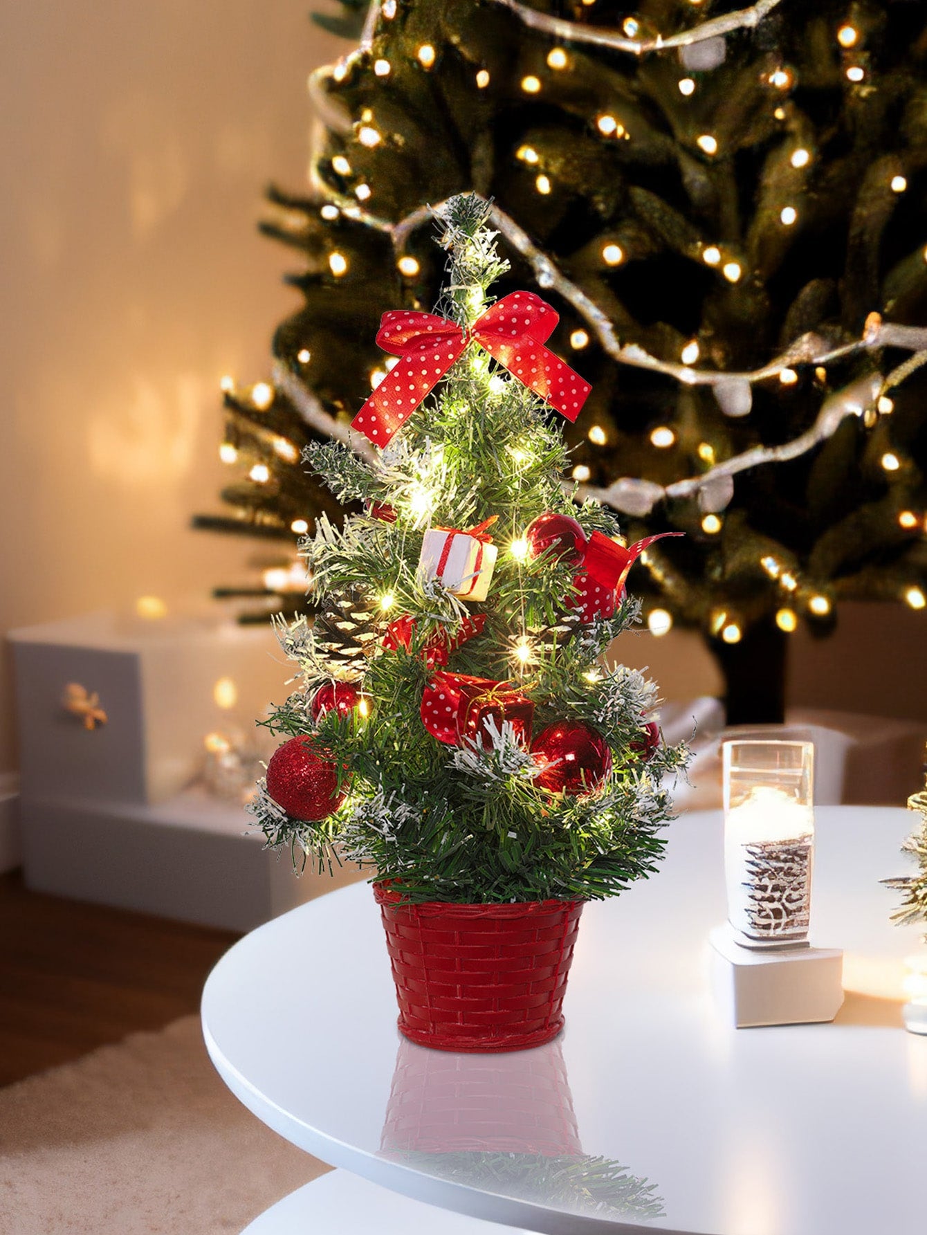 Artificial slim christmas tree