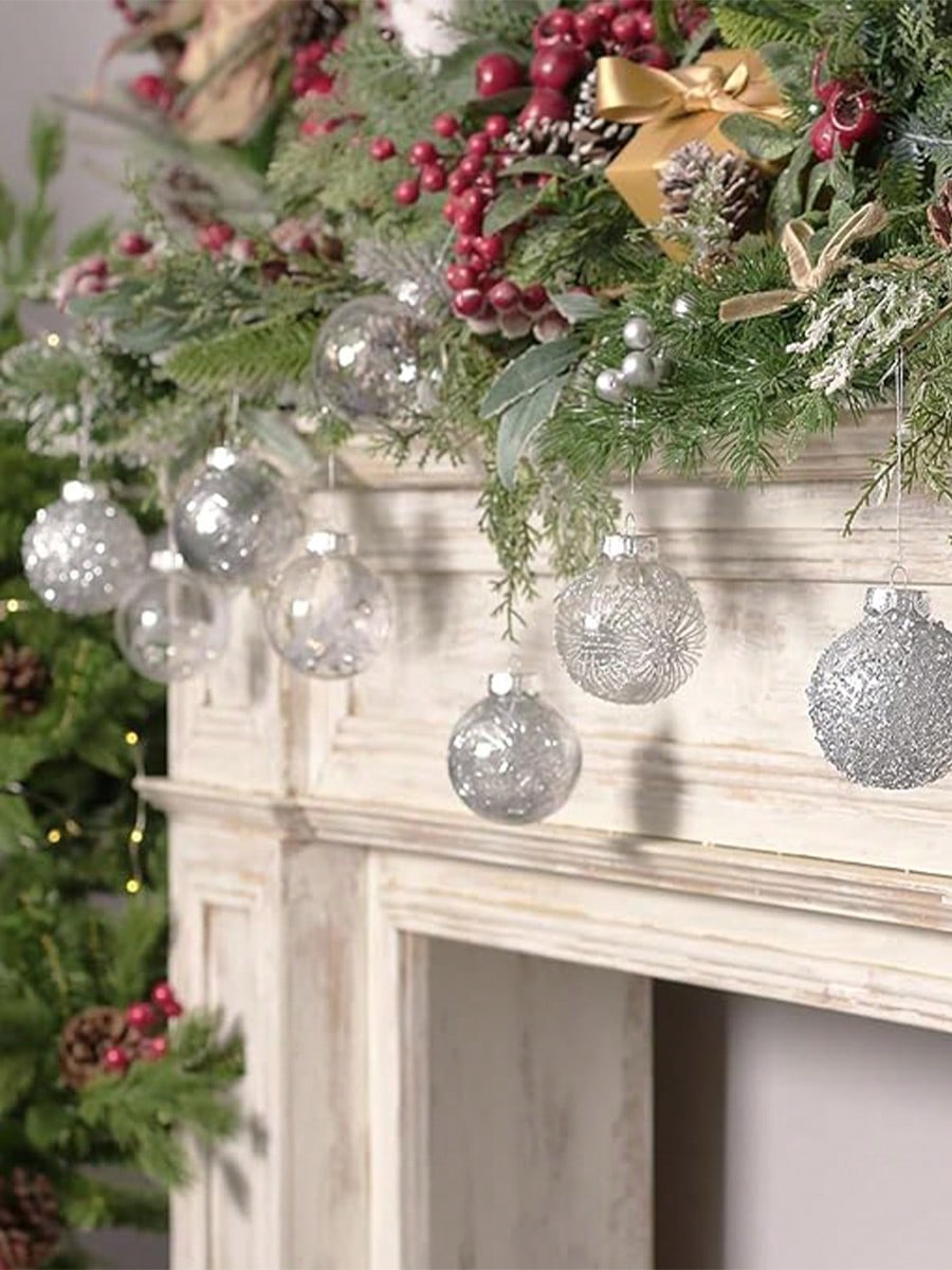 christmas garland with ornaments