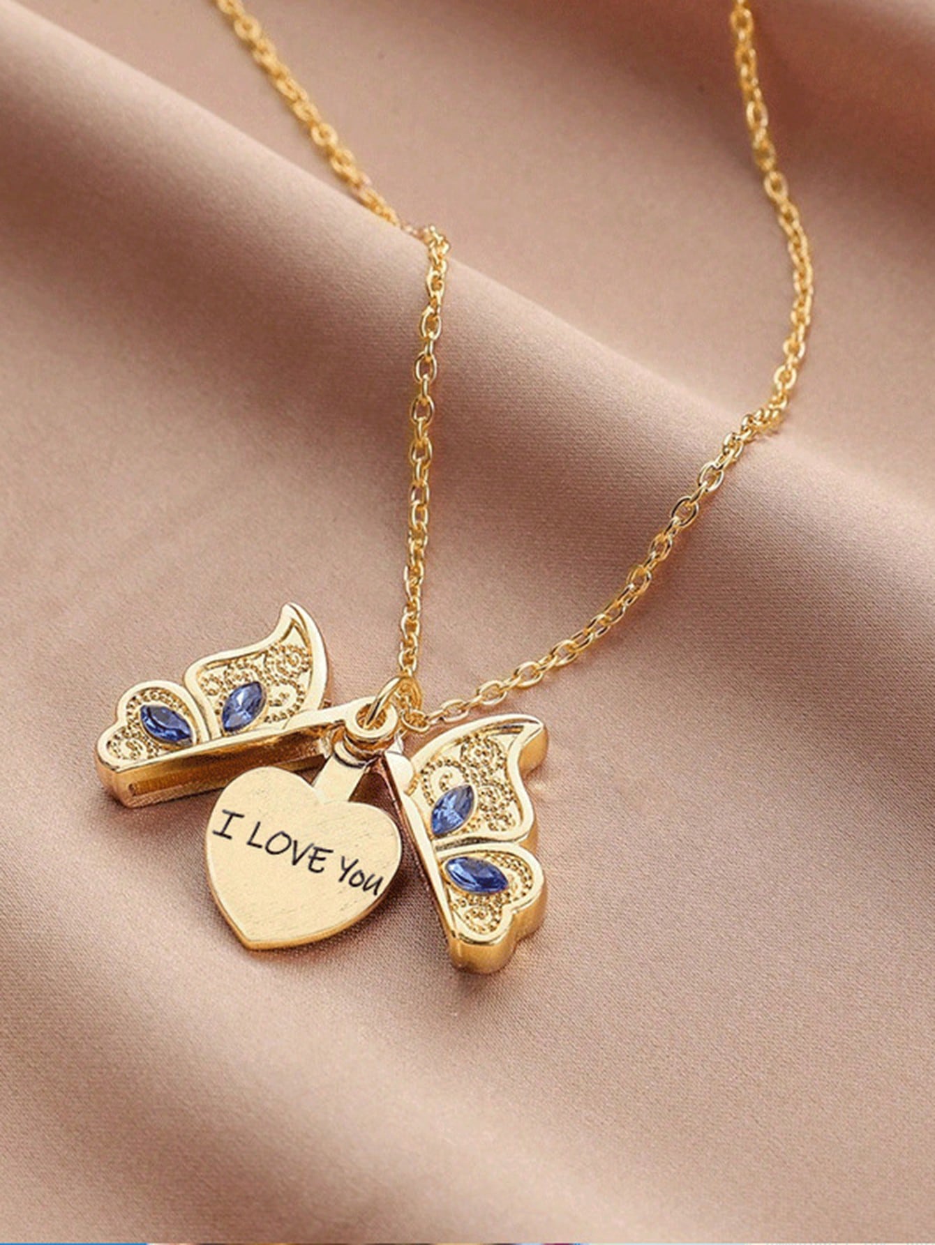 Diamond butterfly necklace