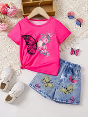 butterfly daisy flower t shirt​

