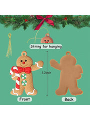 12pcs Gingerbread Man Christmas Tree Ornaments Assorted  front and back