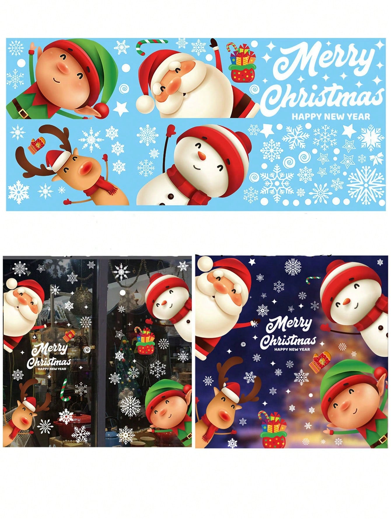 bluey christmas window stickers