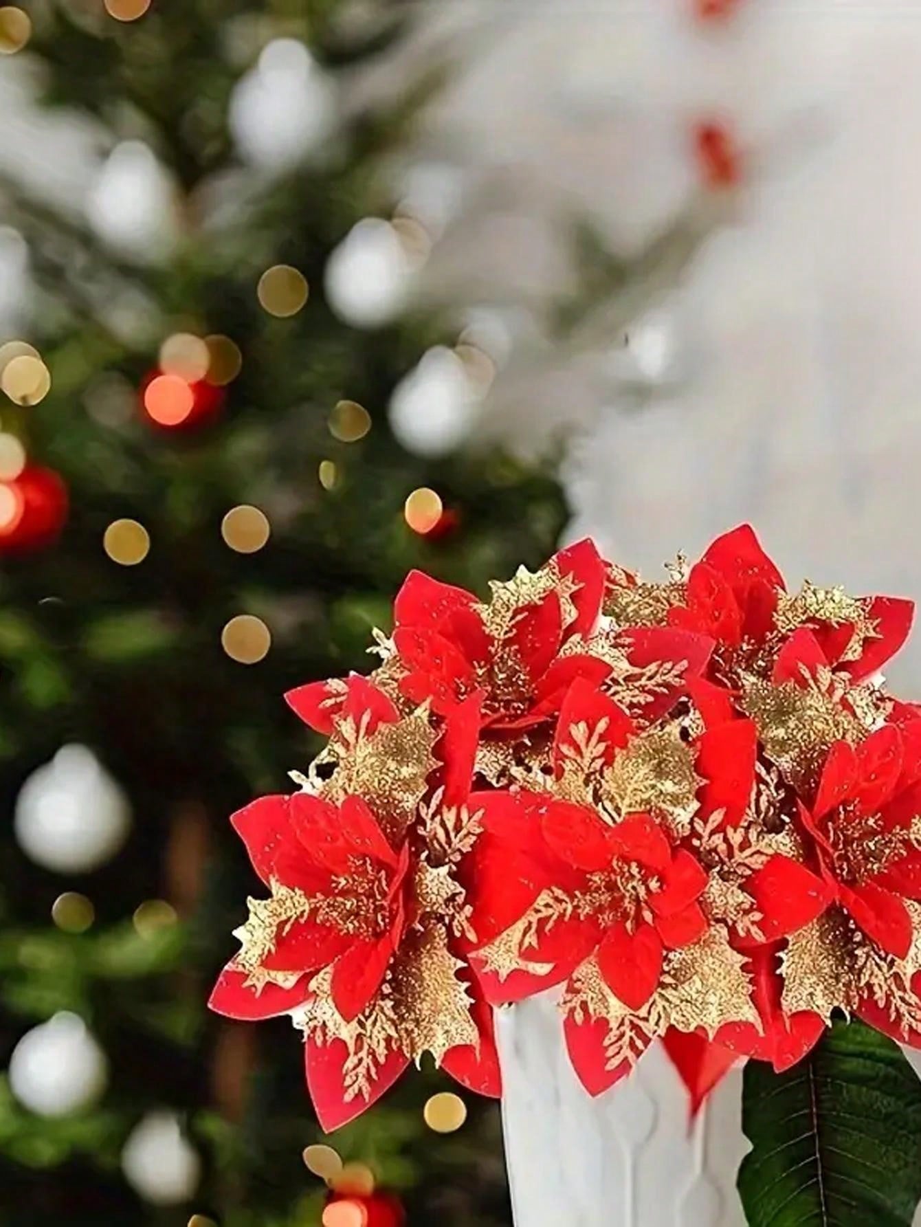 artificial christmas flower decorations​

