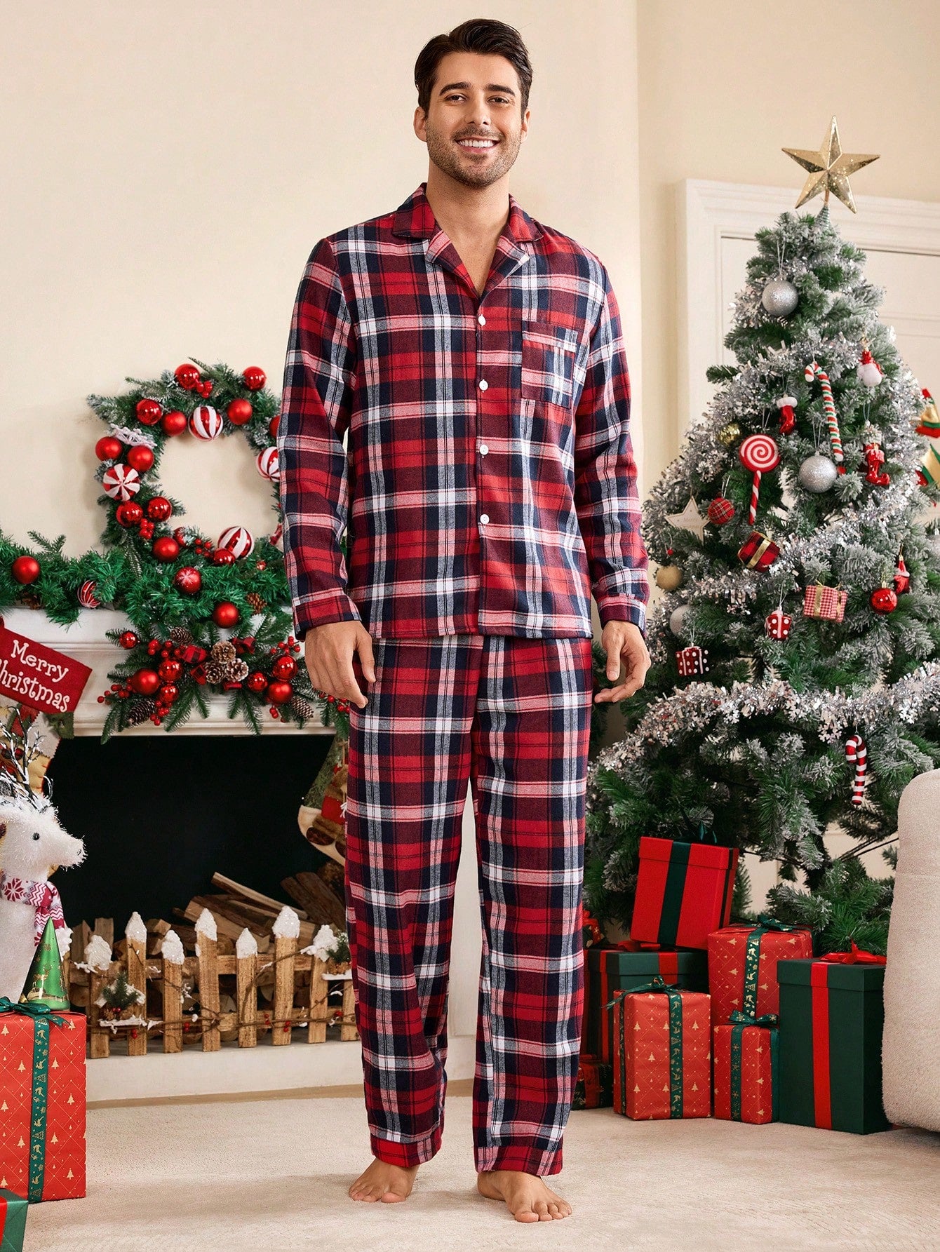 plaid christmas pajamas​

