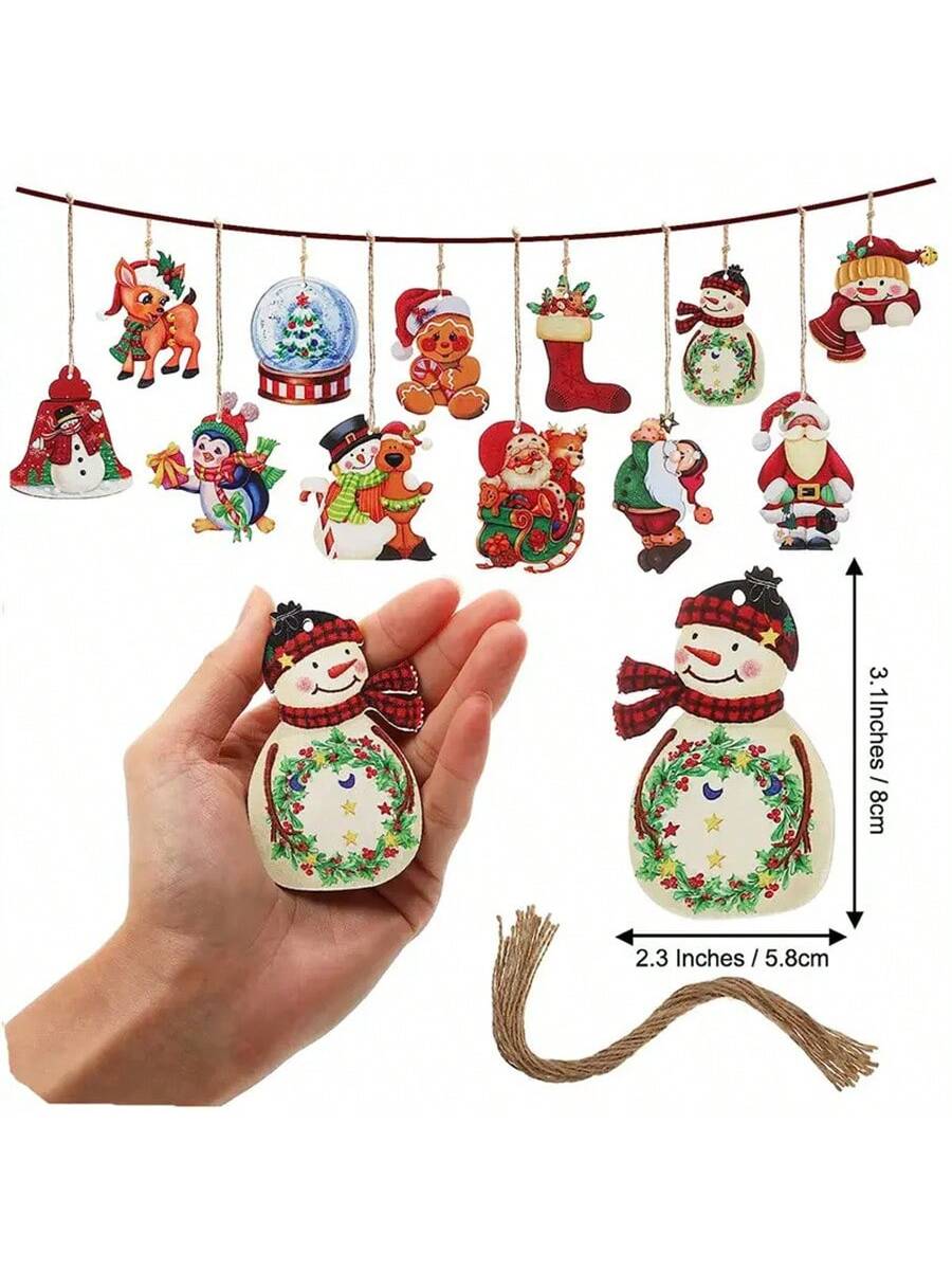 wood slice christmas ornaments Size