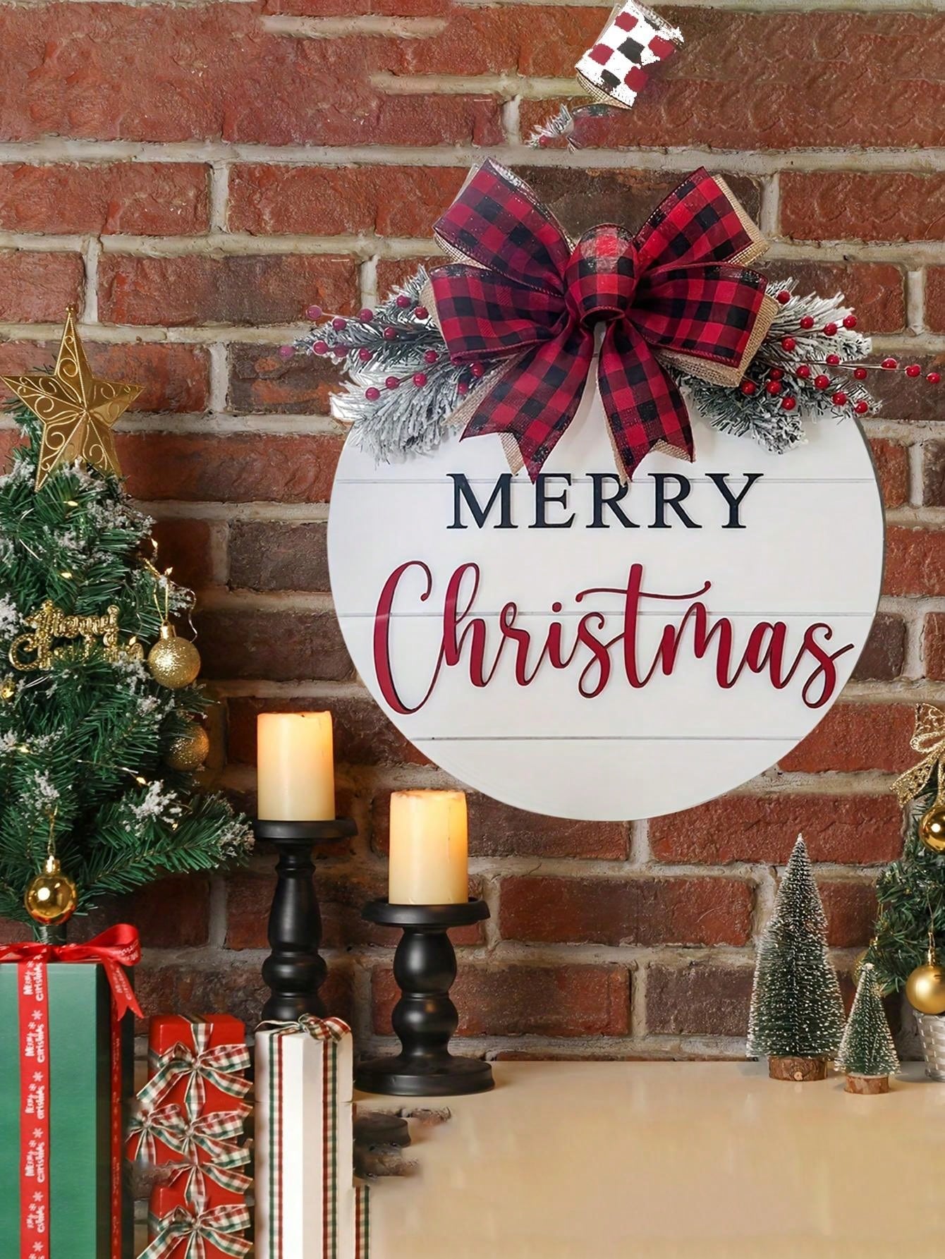 wooden christmas welcome signs​

