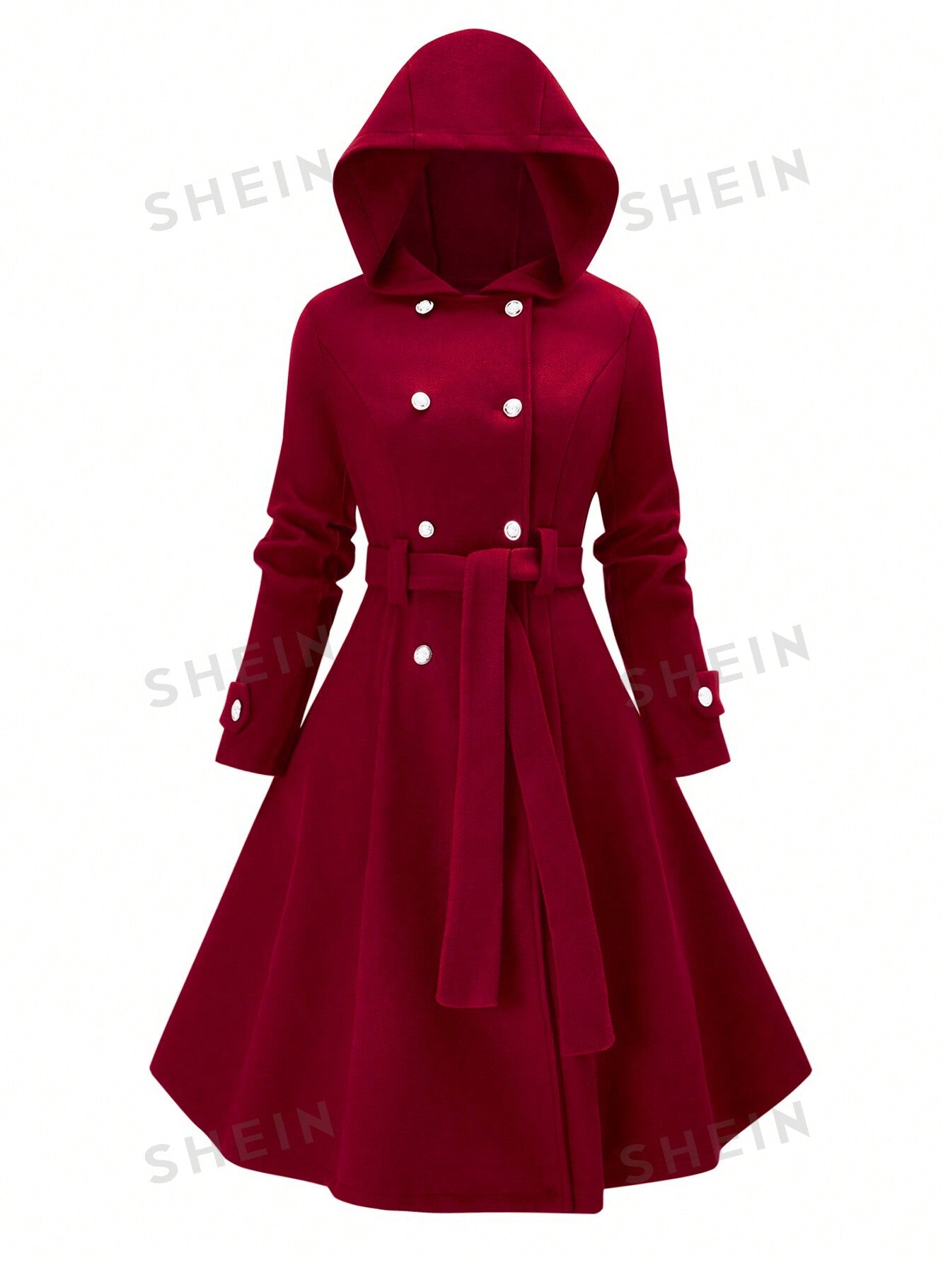 wool hooded coat​

