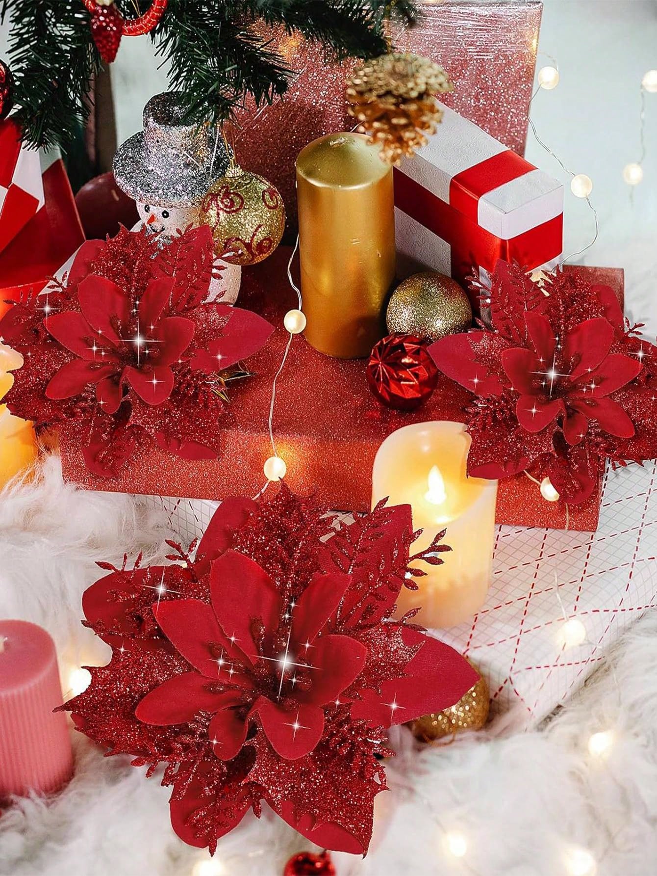 artificial christmas flowers​

