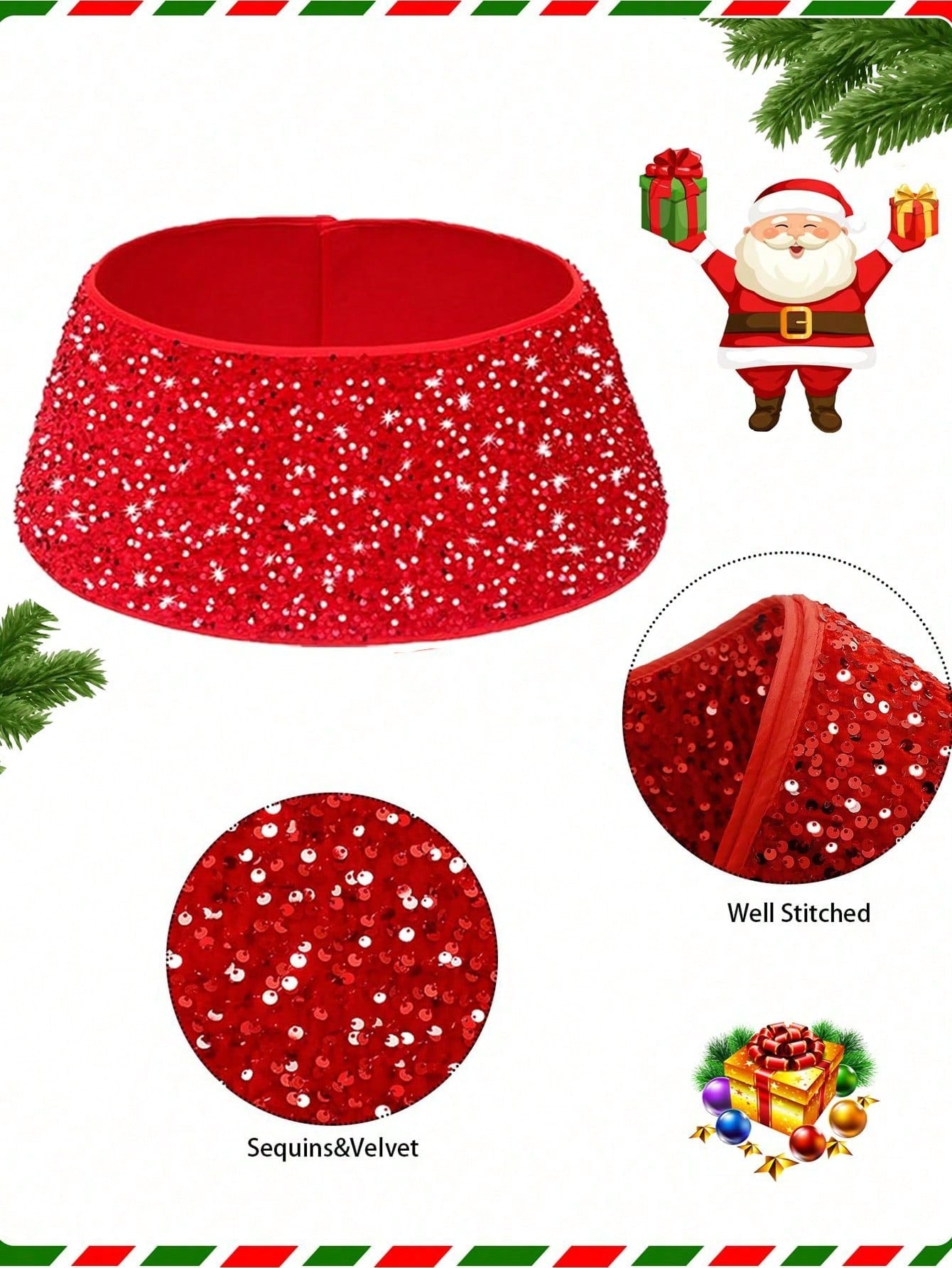 Christmas tree light ring red colour