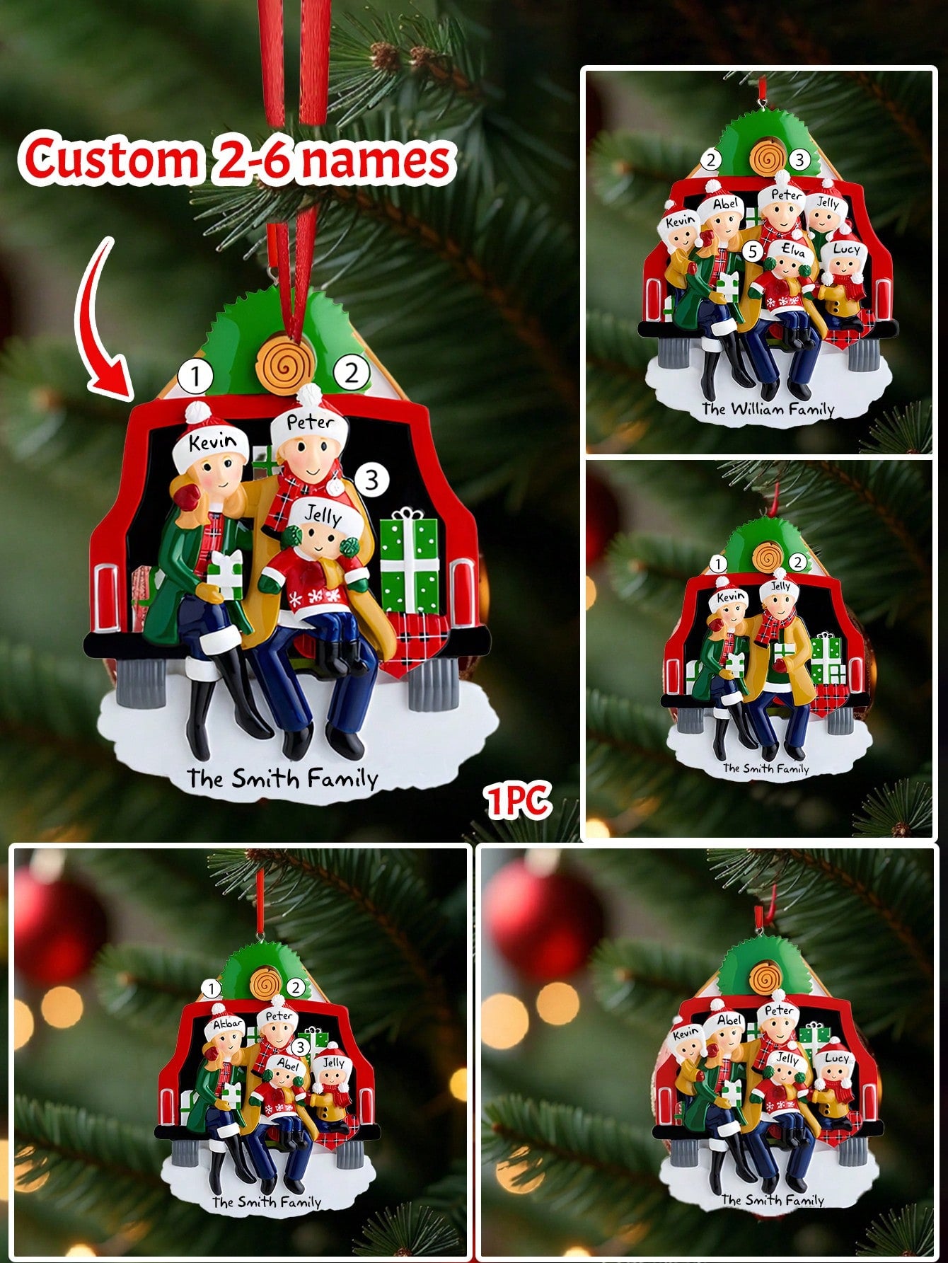 Personalized Family Christmas Ornaments  custom name