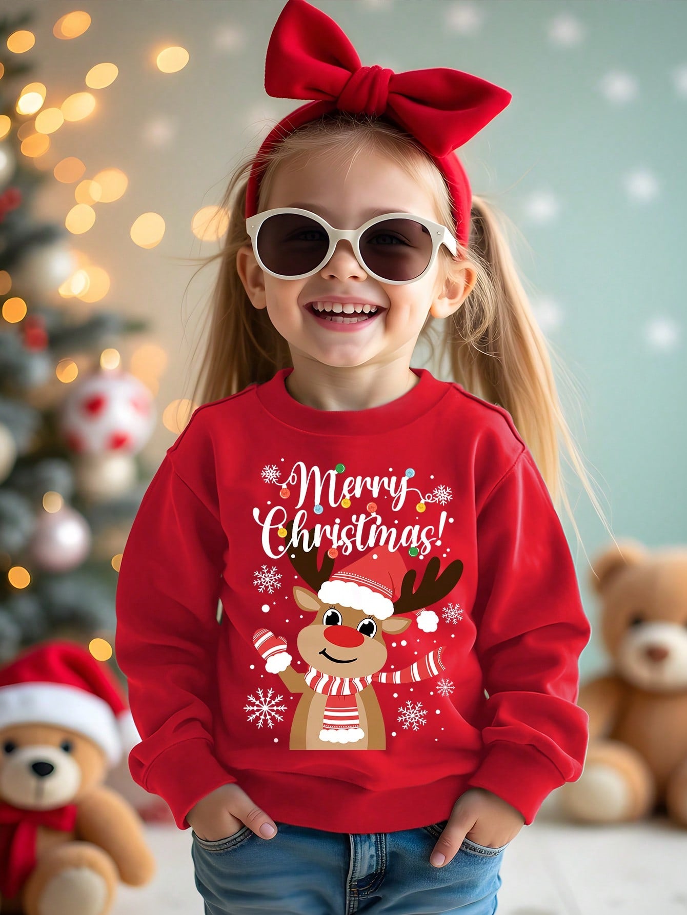 Textured knitted sweatshirt​ for girl