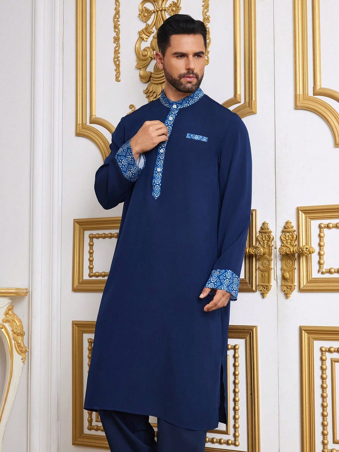 Navy Blue Panjabi 