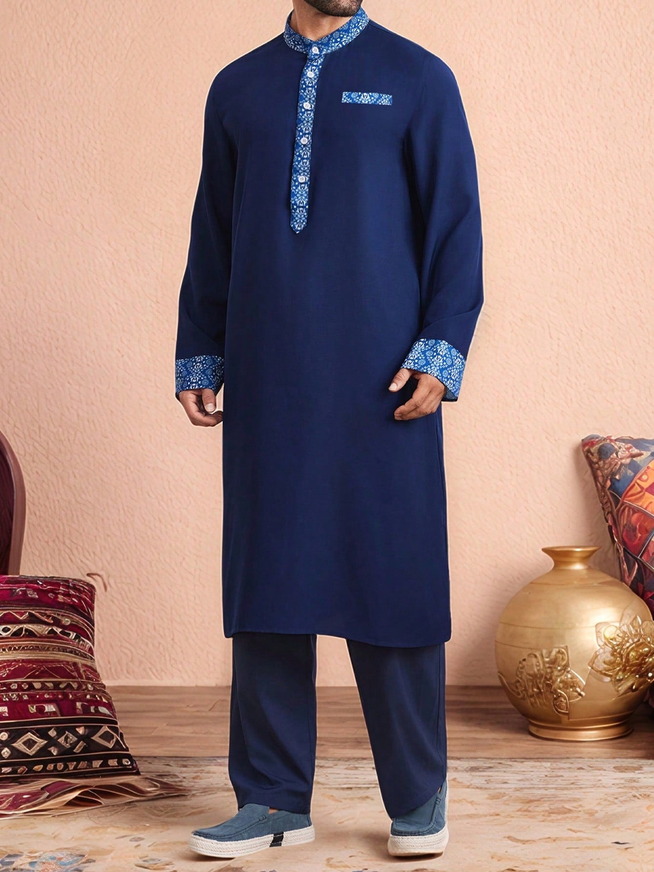 Navy Blue Panjabi 