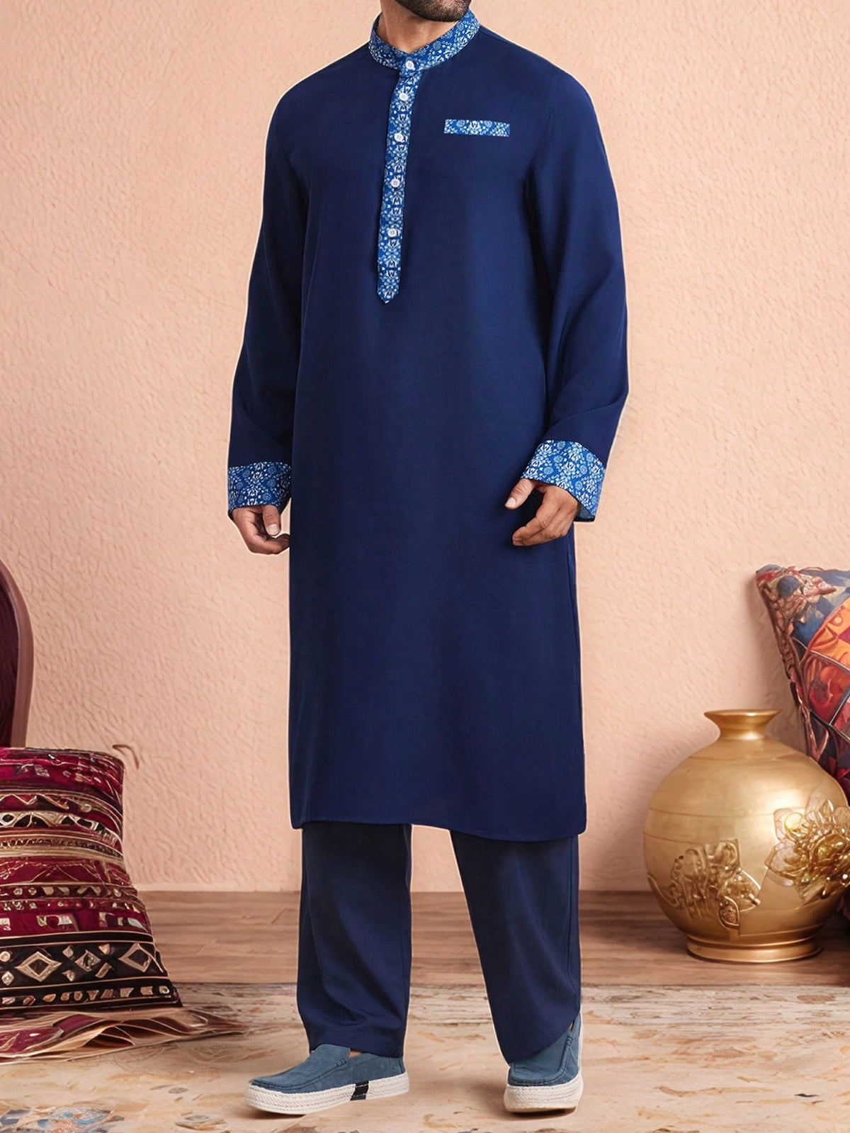 Navy Blue Panjabi 