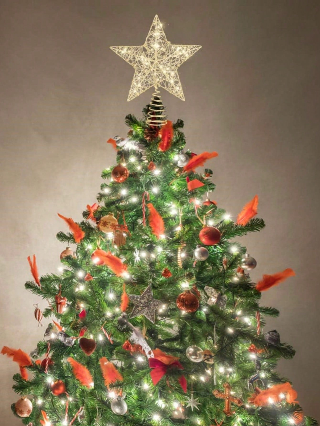 Christmas star tree topper lighted