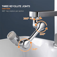 Rotatable Multifunctional Extension Faucet Aerator 1080 Degree Swivel Robotic Arm Water Filter Sink Water Tap Bubbler Sink Fit