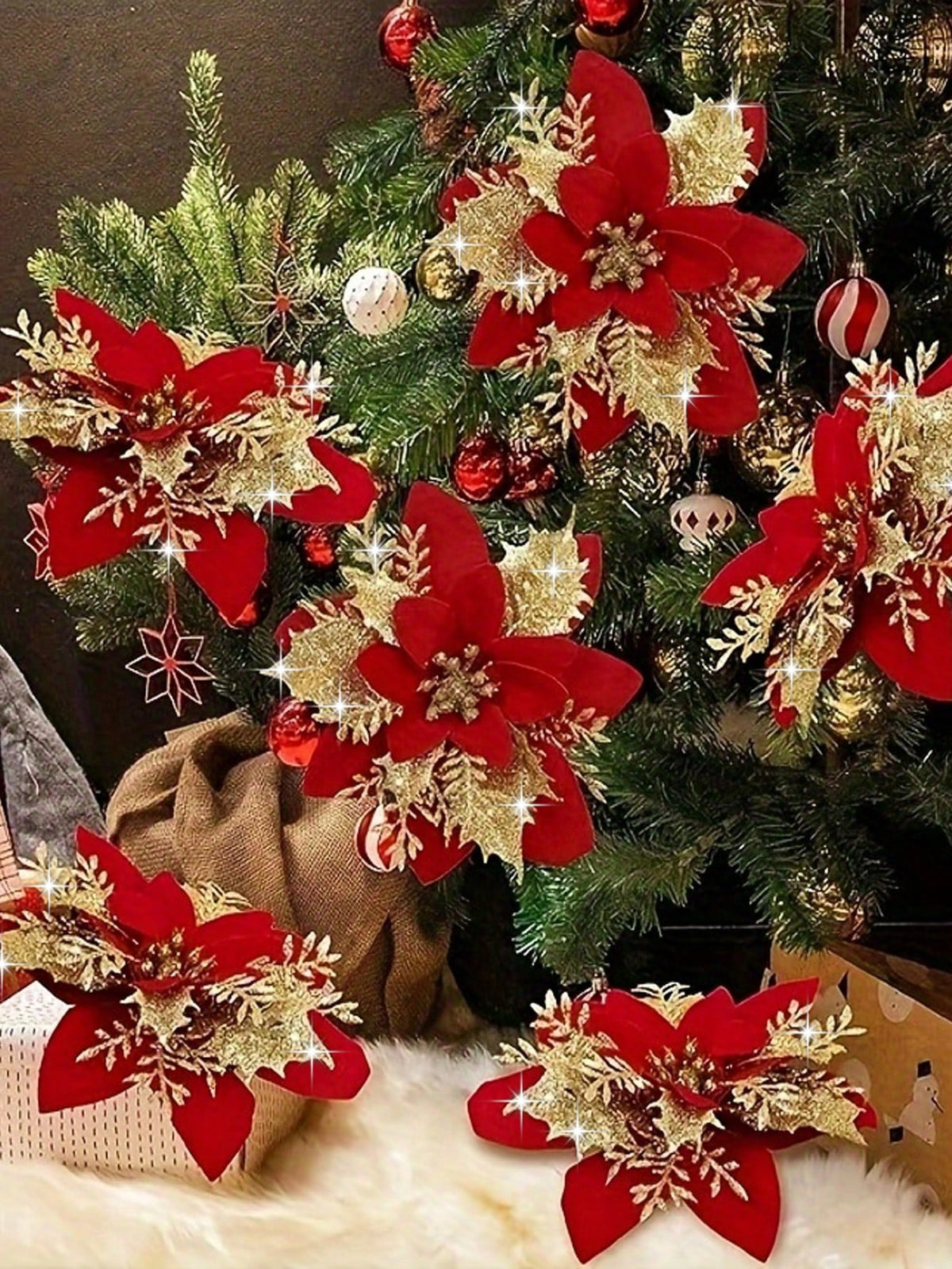 Christmas flower arrangements artificial