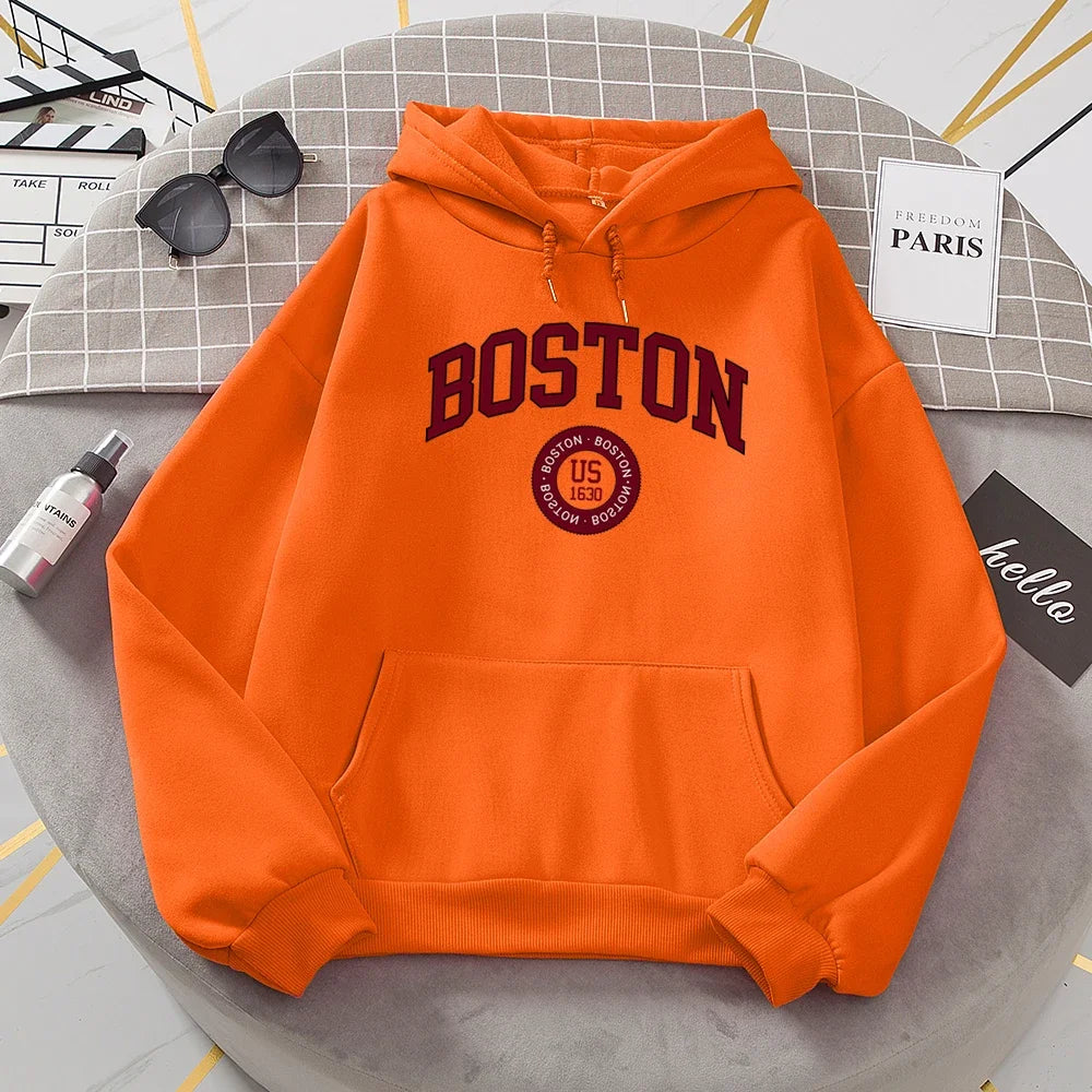 Orange Boston hoodie