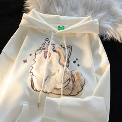 Cat Print Hoodie