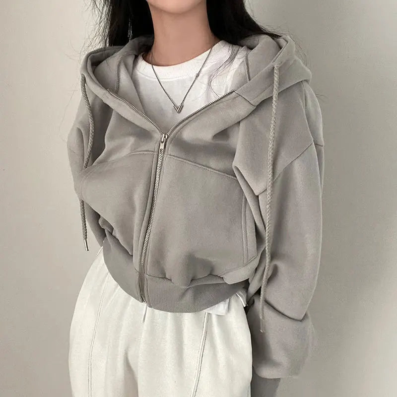  Women's Hooded Sweatshirt with Zipper 