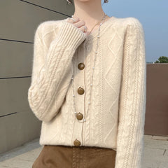 Merino Wool Cardigan Sweater Women