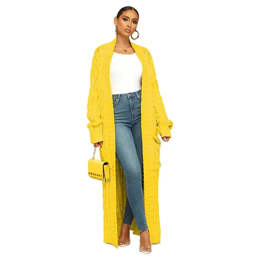 Yellow  Long Sleeve Cardigan