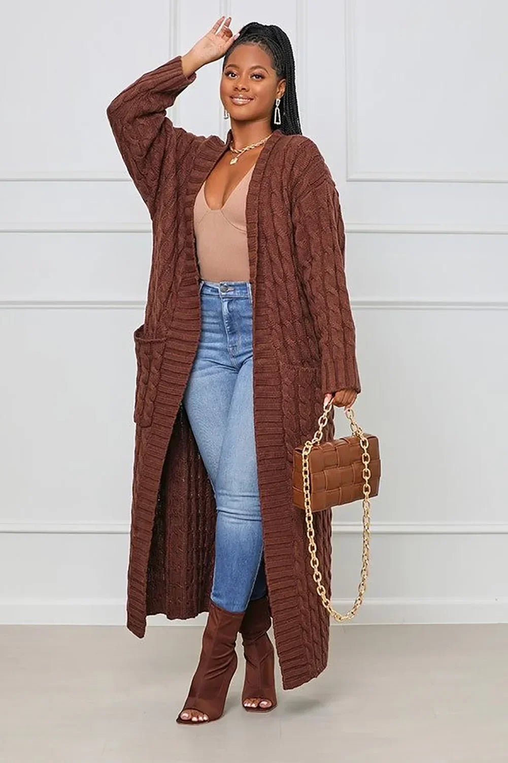  Long Sleeve women Cardigan