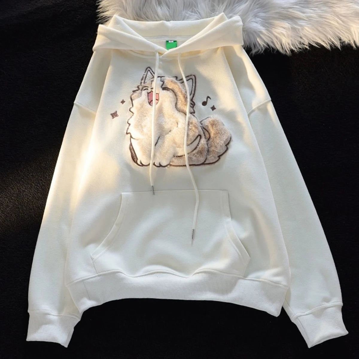 Cat Print Hoodie