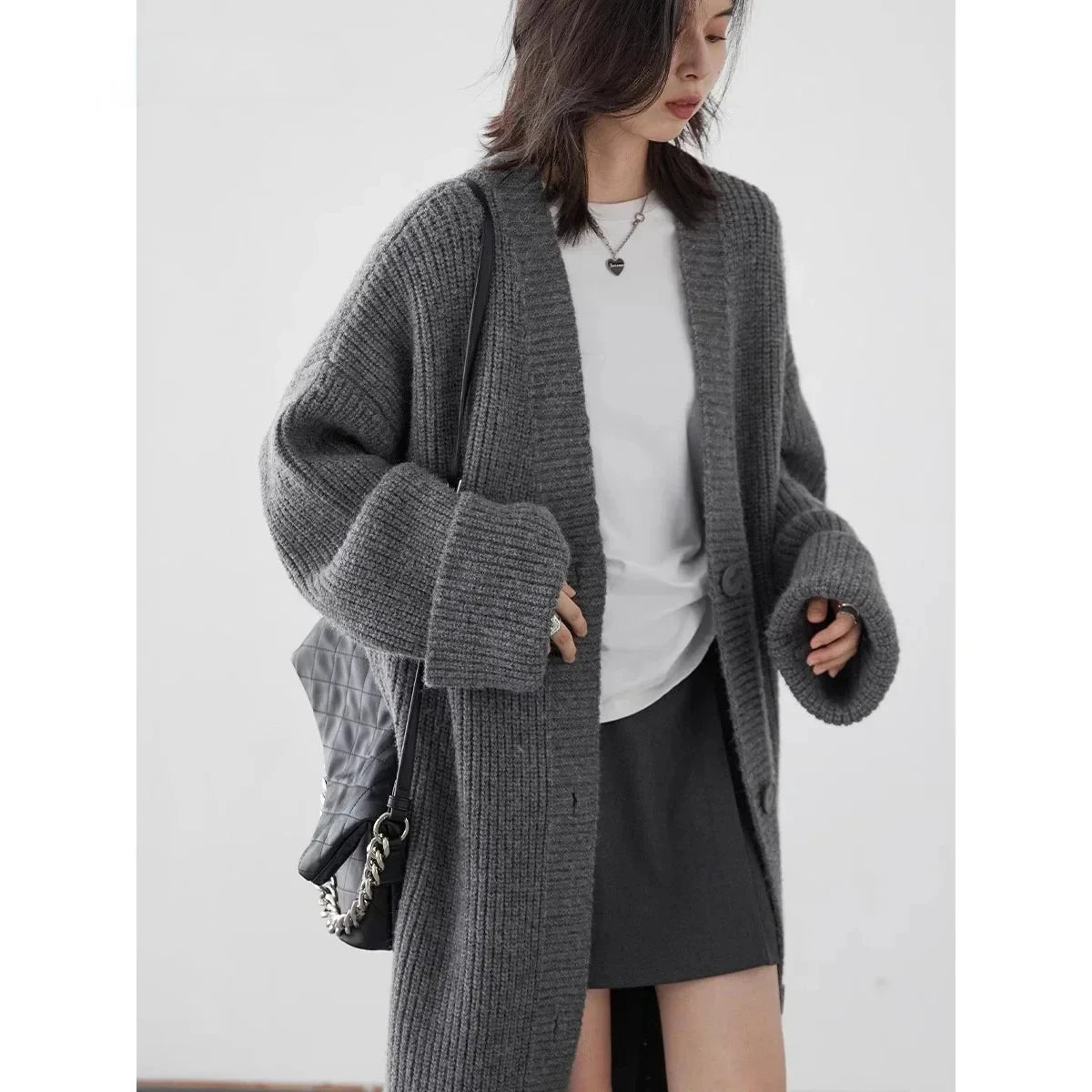 long grey coat