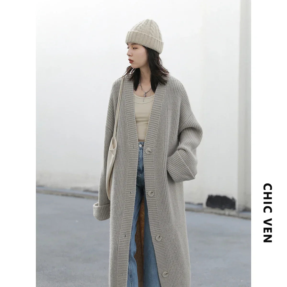 long grey coat