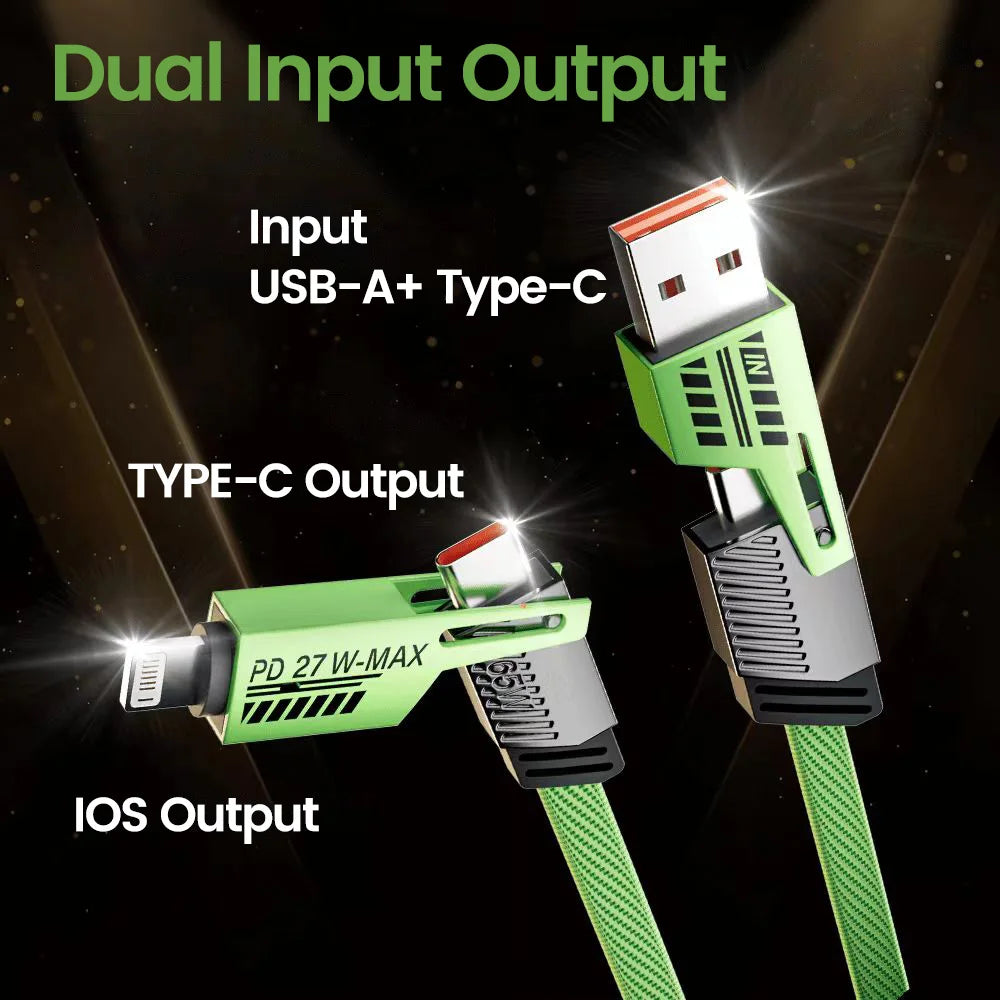 Dual Input Output fast charging cable