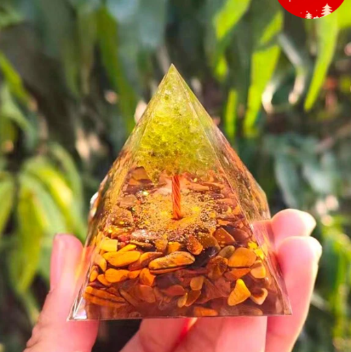 A Tai Chi pattern designed resin pyramid decorative ornament suitable