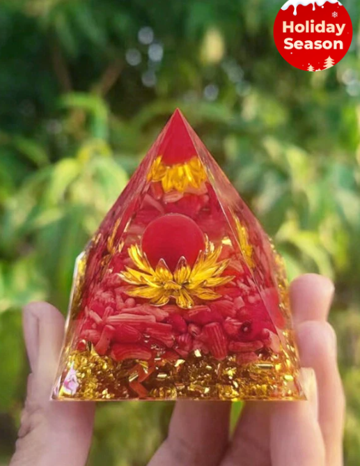 A Tai Chi pattern designed resin pyramid decorative ornament suitable