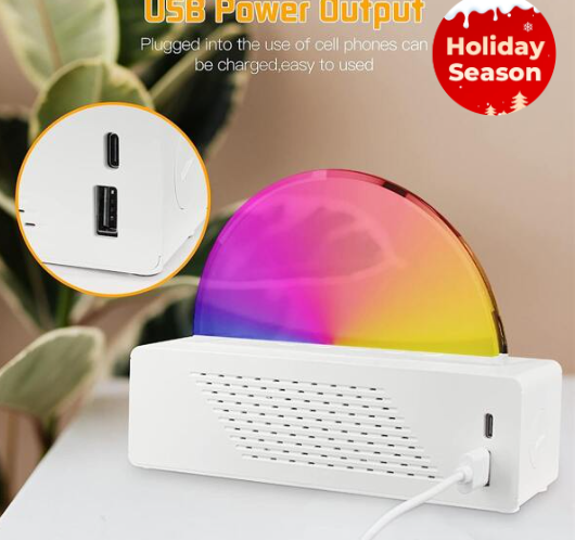 White Alarm Clock, 24H LED Digital Display Bedside Lamp, Wake Up Light