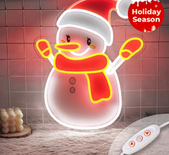 Snowman Neon Sign, 10w Led Usb Powered Home Wall Decoration Light Up