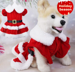 Christmas Pet Costume, Santa Claus Dress-up Clothes, Dog New Year Dress Skirt