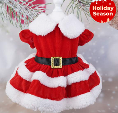 Christmas Pet Costume, Santa Claus Dress-up Clothes, Dog New Year Dress Skirt