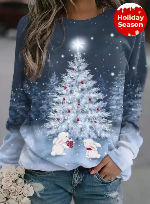 Christmas Print Drop Shoulder Sweatshirt