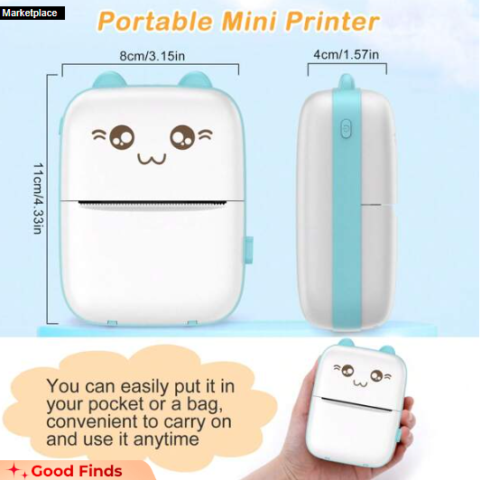 Mini pocket printer portable thermal printer for Android or IOS APP