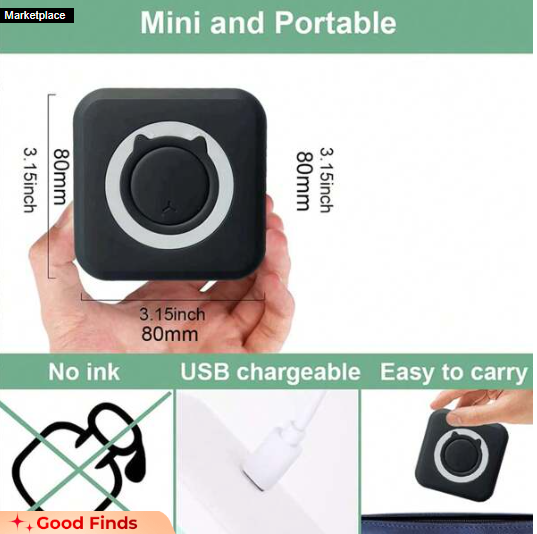 Mini pocket printer portable thermal printer for Android or IOS APP