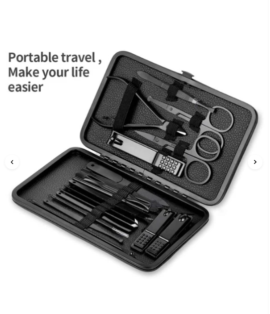 Classic Black Manicure Set Hand Feet Facial Stainless Steel Accessories