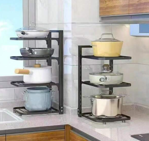 3-Iayer Kitchen Storage Rack Pot Rack Kitchen Organizer Sewer Storage Rack