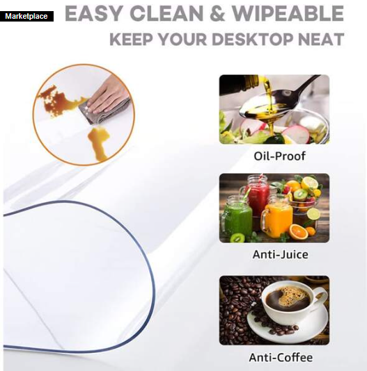 Transparent Pvc Anti-stain Tablecloth, Anti-skid, Anti-stain, Anti-oil