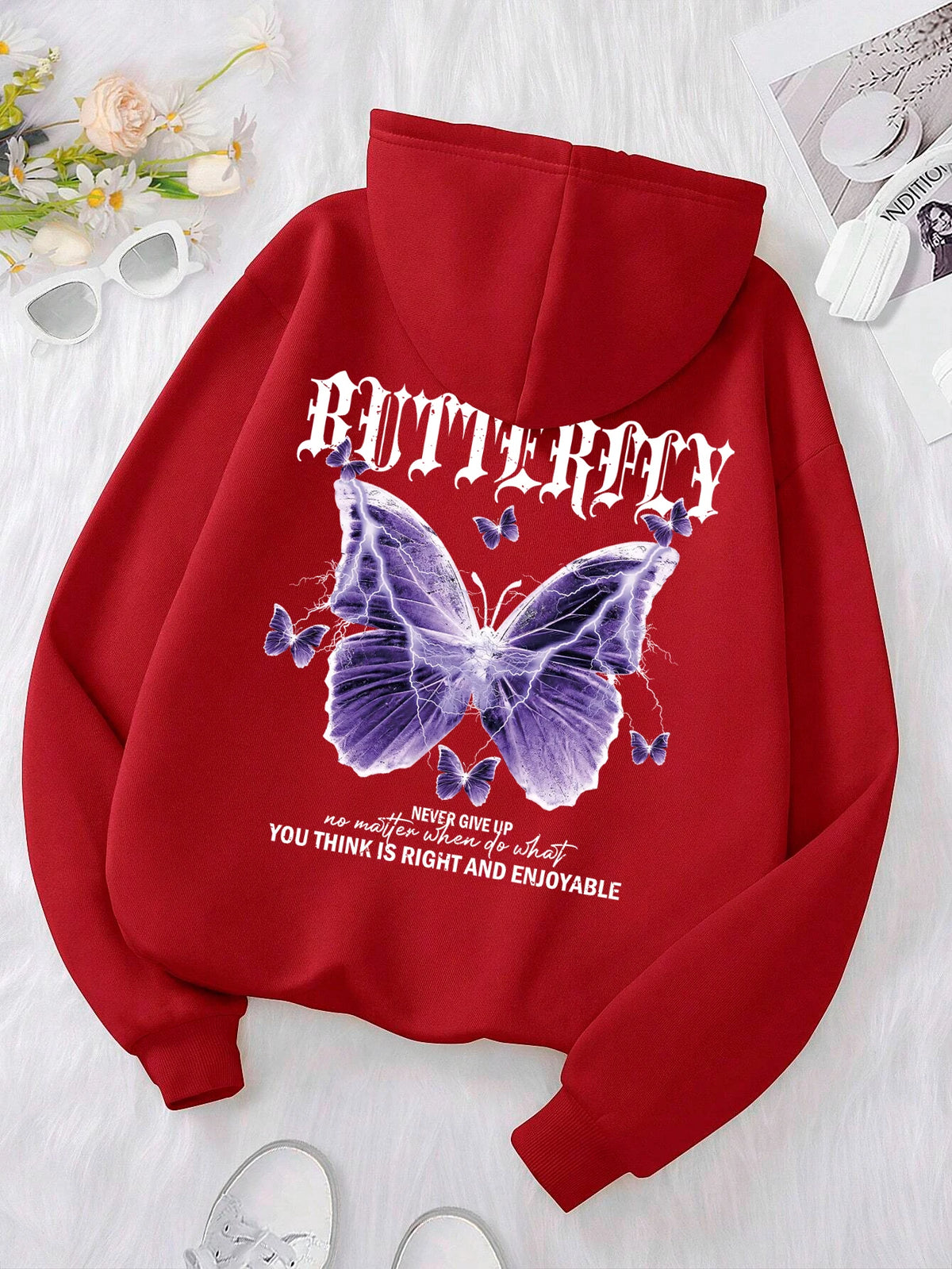 Red Butterfly Hoodie