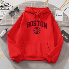 Red Boston hoodie