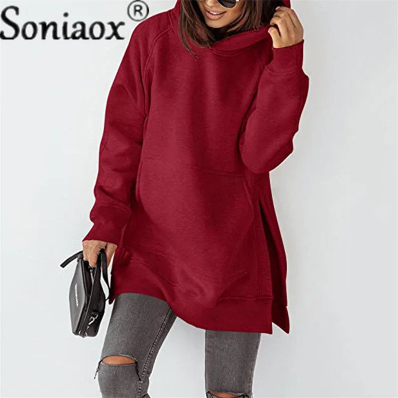 Solid Color hoodie women