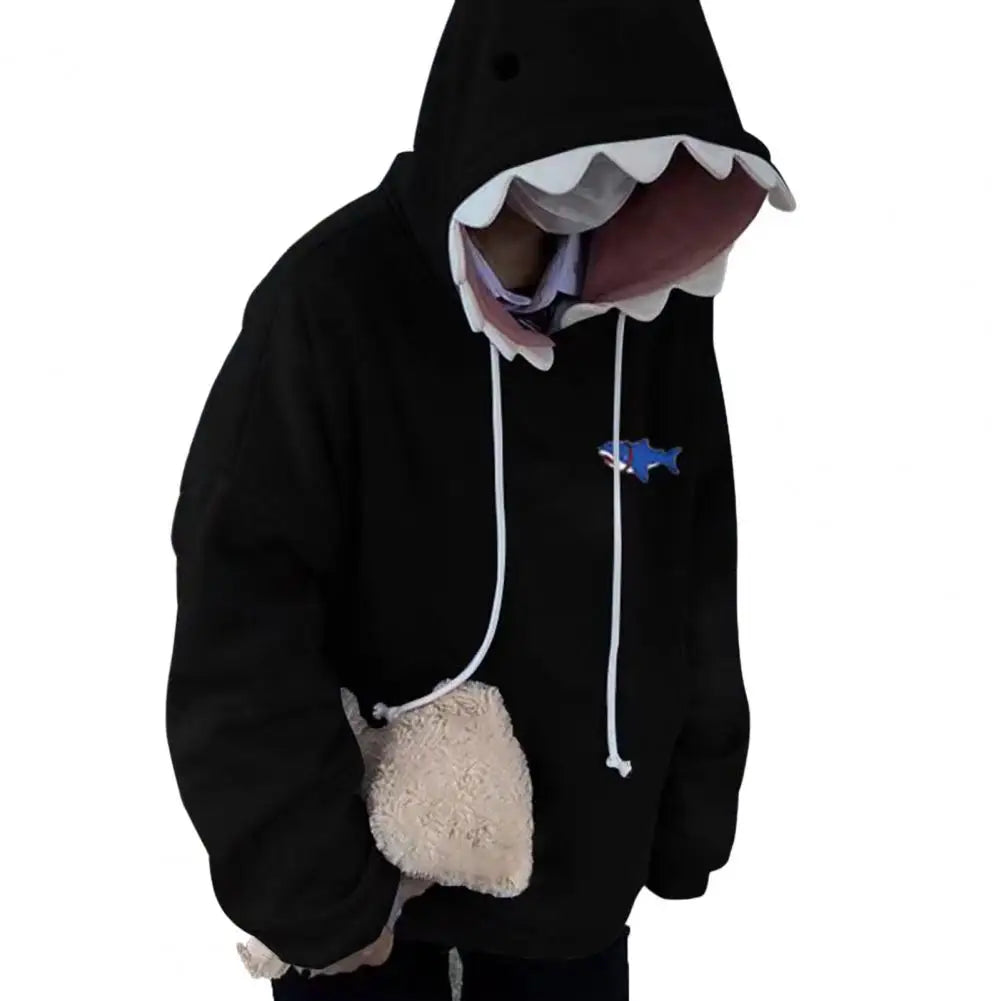 Black Shark Patchwork Hoodie