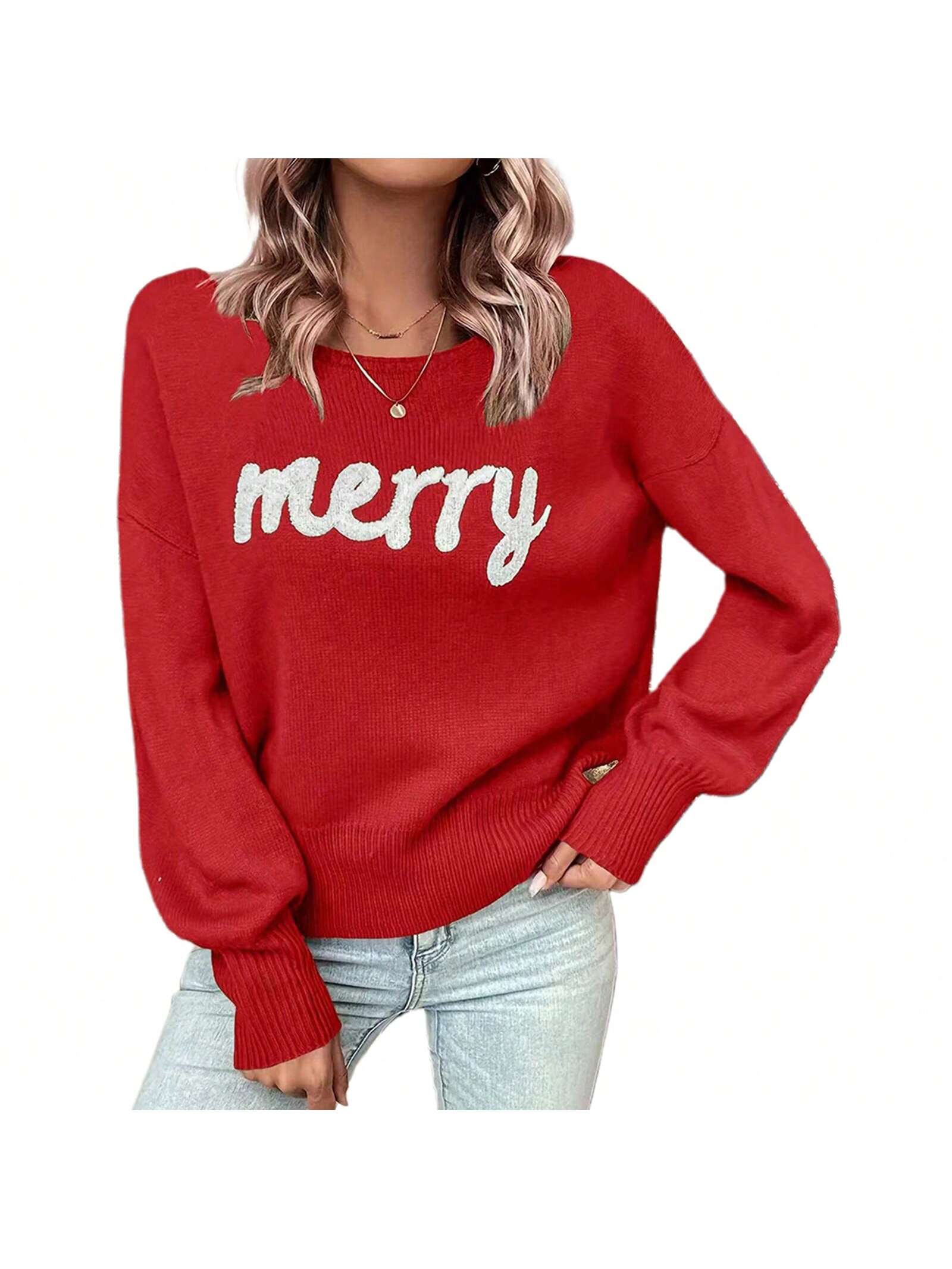 Red christmas sweaters women