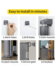 Retractable baby gate