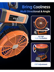 portable fan rechargeable fold stand multidirection 